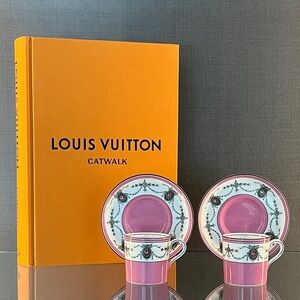 Antique Aynsley Demitasse and Saucers. Made in 1910. Pink. Roses. Set of 2.